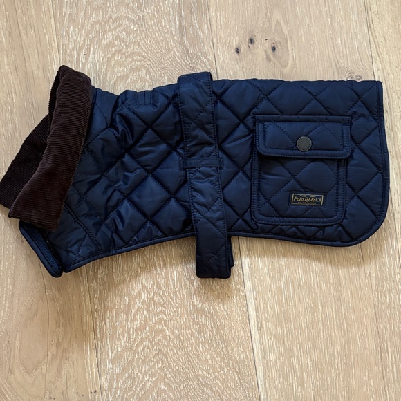 Ralph Lauren Fleece-Lined Dog Quilted Barn Jacket Sz L